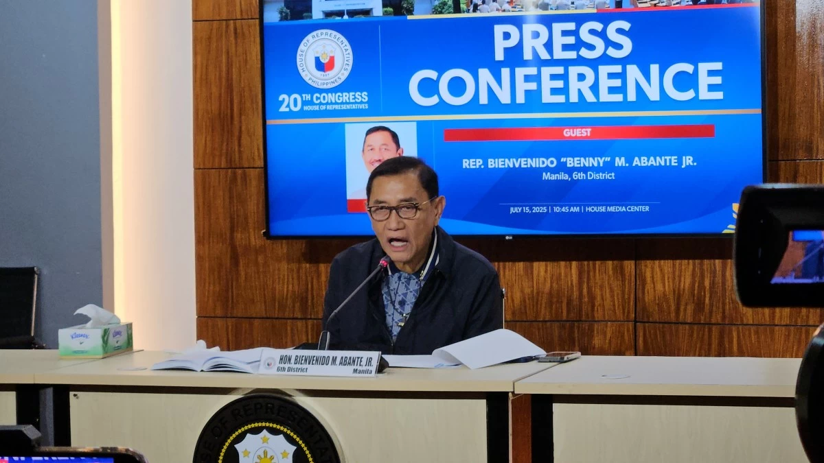 Manila 6th district Rep. Bienvenido "Benny" Abante Jr. (Ellson Quismorio/ MANILA BULLETIN)