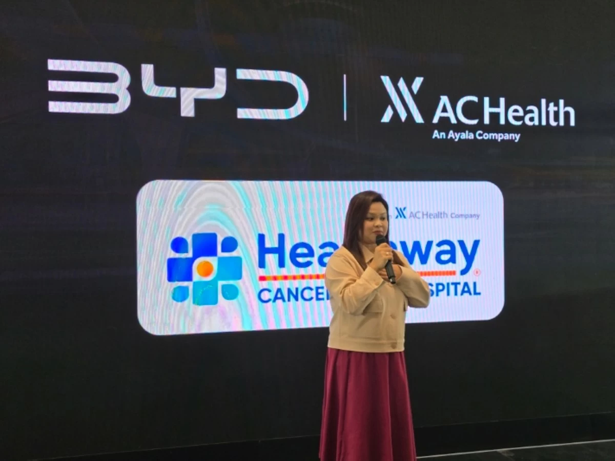 BYD Cars Philippines, Marketing Director, Jill Pena, shares how a portion of the vehicle's price will go to support Healthway Cancer Care Hospital's program.