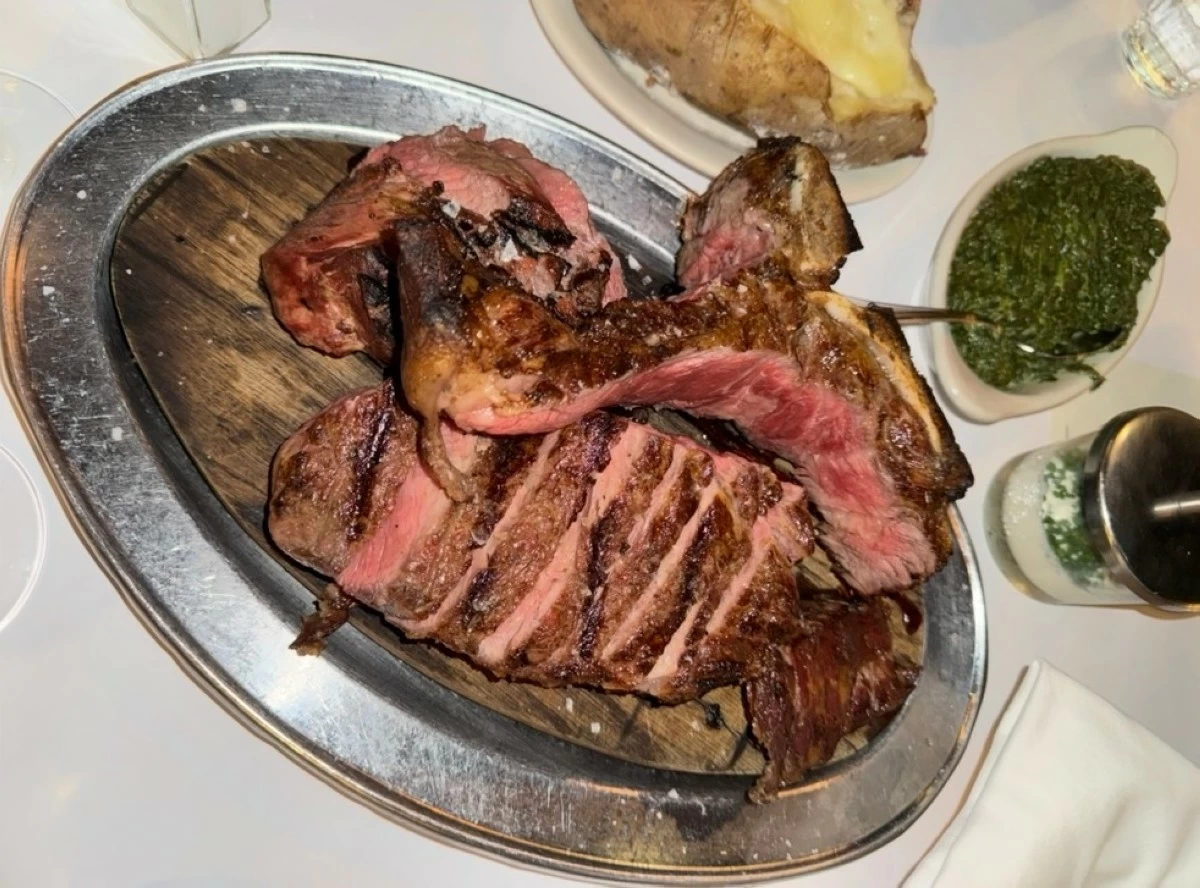 STEAK SUPREME Prime T-bone steak with creamed spinach