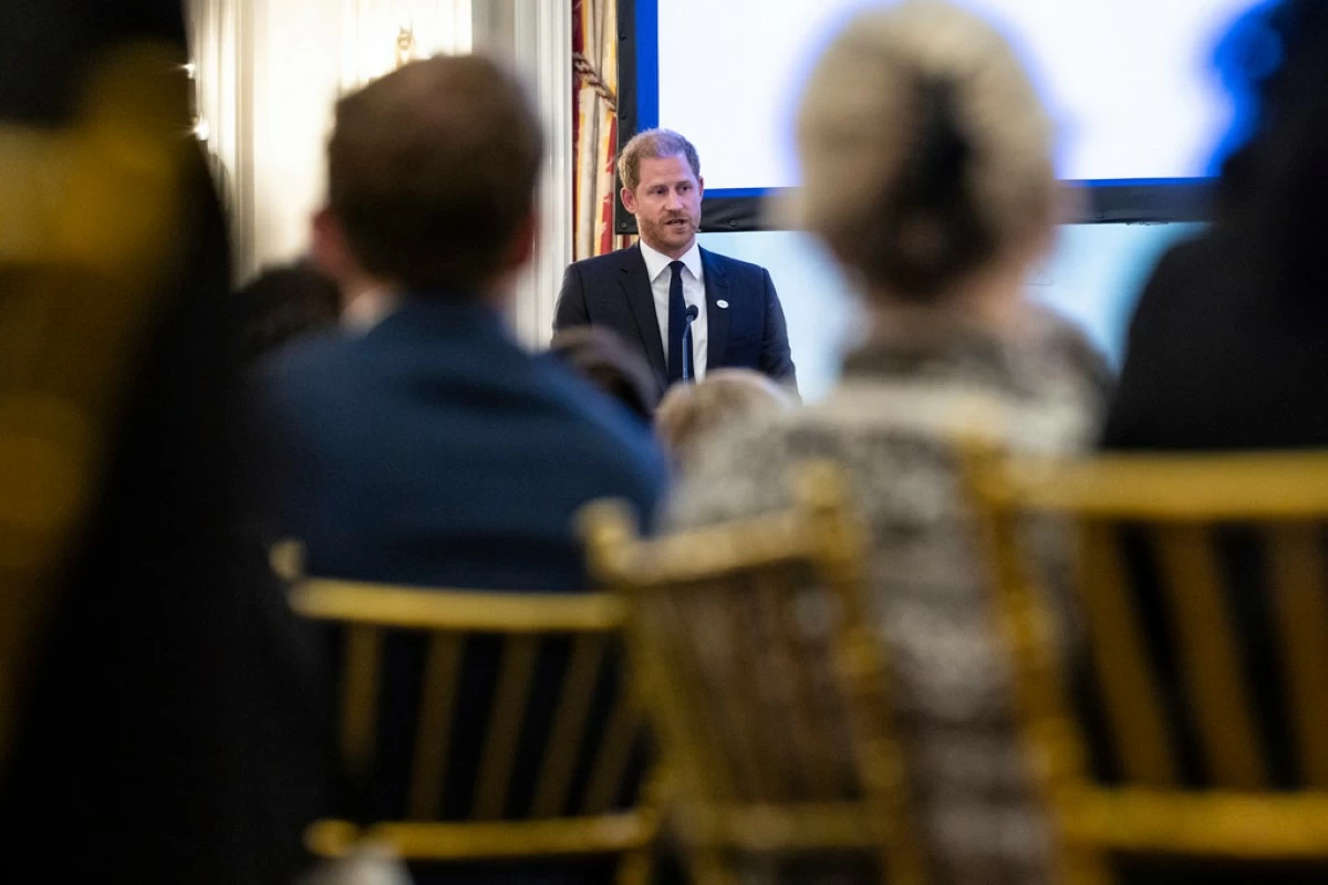 FILE - Britain's Prince Harry speaks at an event celebrating Angola's leadership in landmine clearance, Sept. 23, 2024, in New York. (AP Photo/Stefan Jeremiah, File)