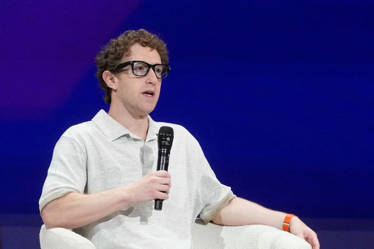FILE - Meta Founder and CEO Mark Zuckerberg speaks at LlamaCon 2025, an AI developer conference, in Menlo Park, Calif., Tuesday, April 29, 2025. (AP Photo/Jeff Chiu, file)