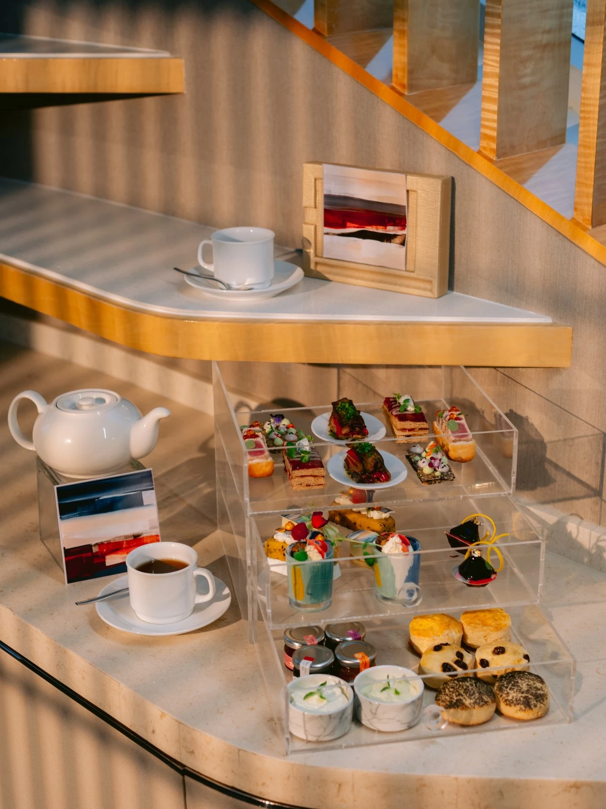 Afternoon tea set at C Lounge, inspired by Coeli Manese’s artworks
