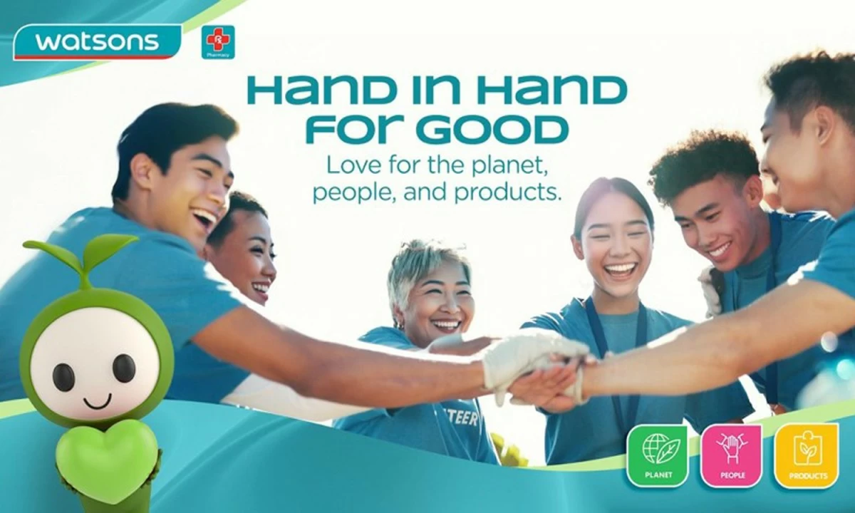 Watsons launches its 'Hand in Hand For Good' campaign, calling on customers and communities to come together for people, planet, and purpose.