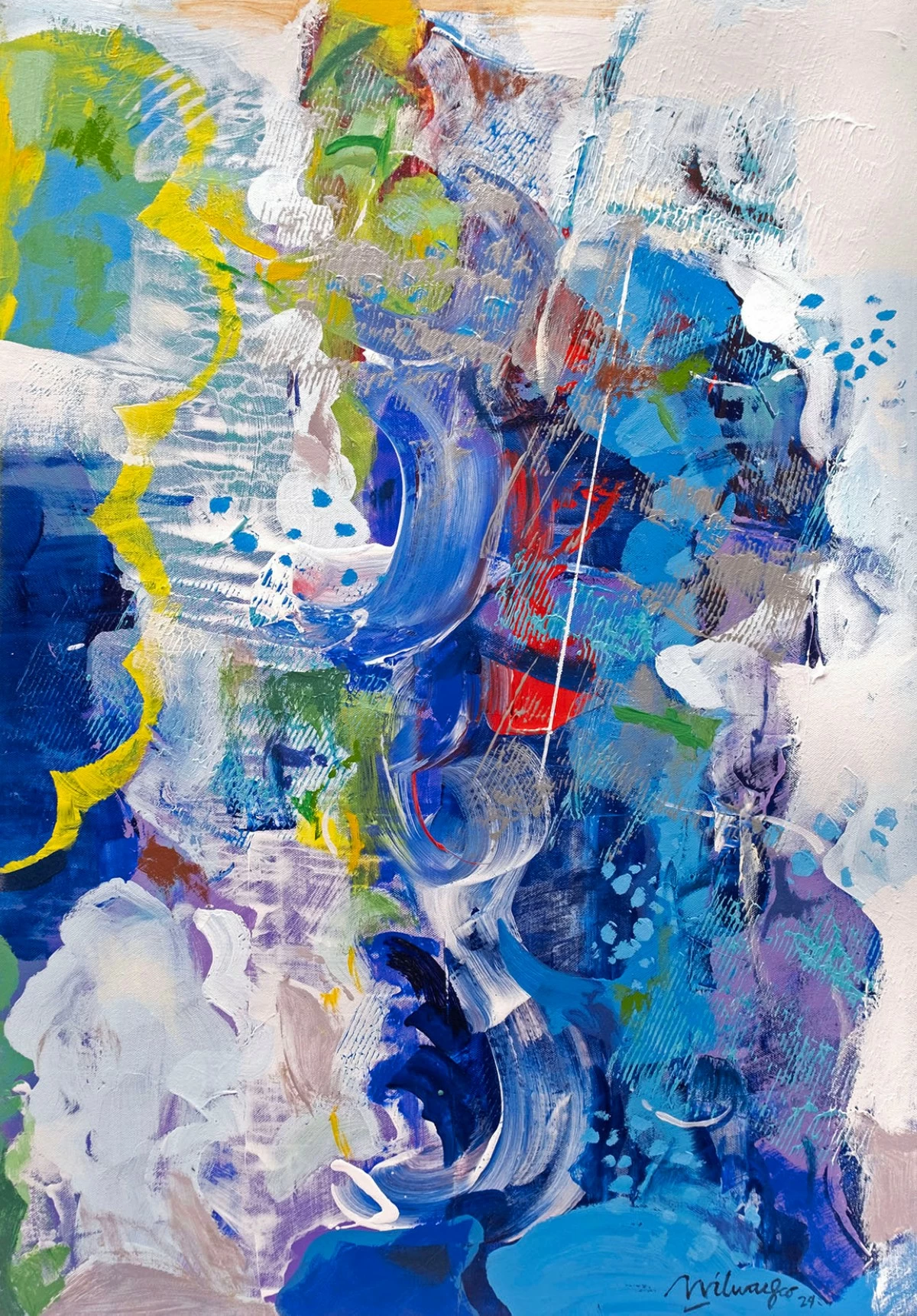 'RHAPSODY IN ABSTRACTION No.4,' acrylic, oil on canvas, 33x22 inches, 2025