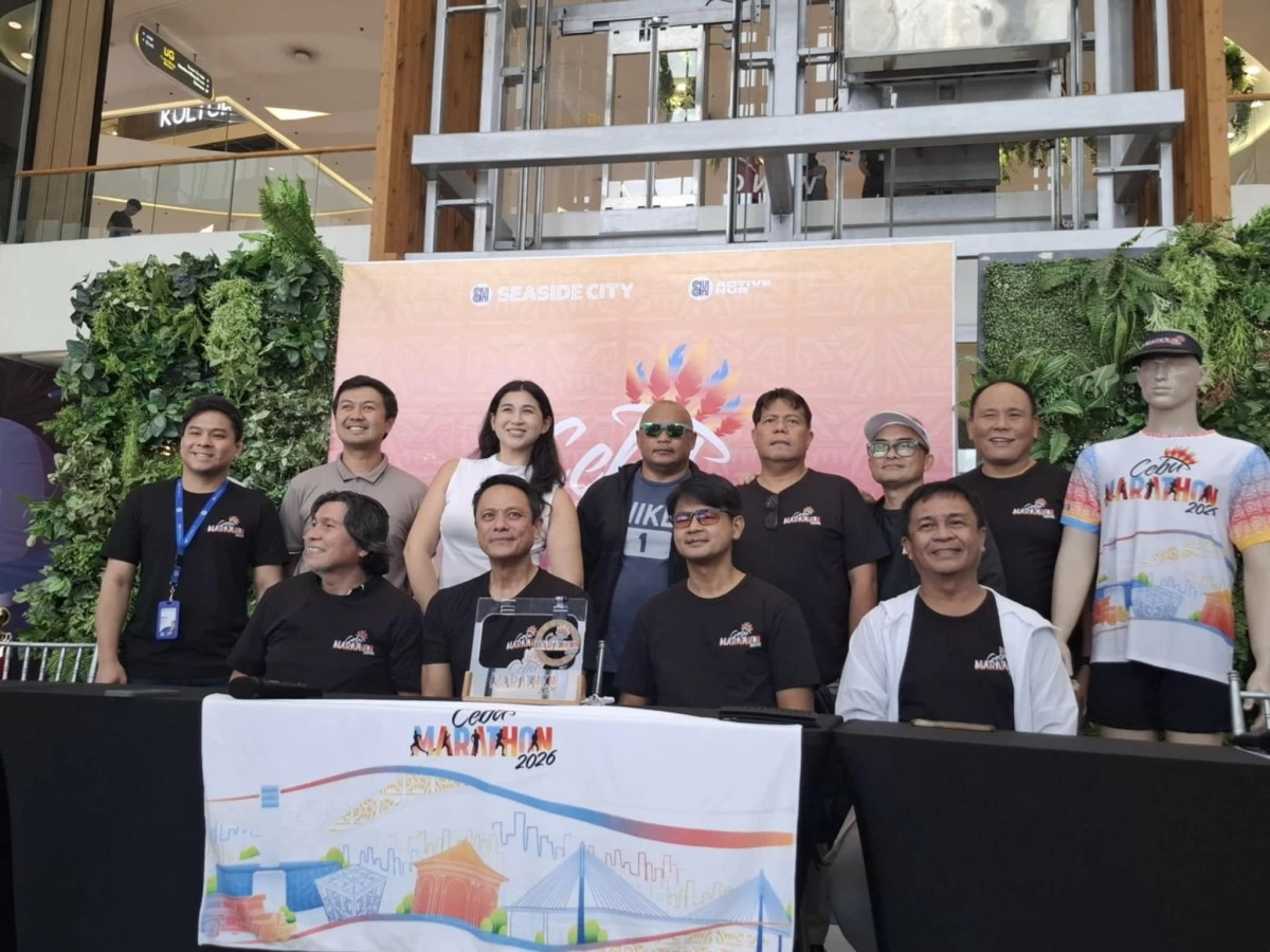 ORGANIZERS and sponsors of next year’s Cebu Marathon grace the footrace during the event launch on Friday, July 18. (Calvin Cordova)