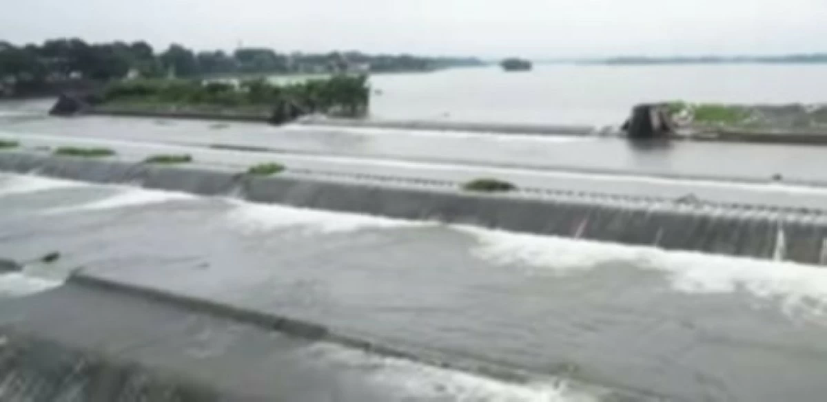 The status of Angat Afterbay regulator dam known as Bustos Dam on Saturday, July 19, 2025. (Photo from the official Facebook page of NIA Region 3)