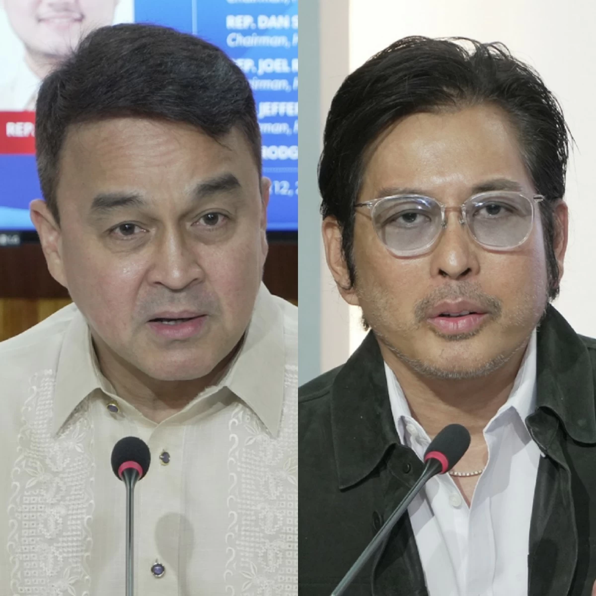 Former Surigao del Norte 2nd district Rep. Robert Ace Barbers (left), former Santa Rosa lone district Rep. Dan Fernandez (PPAB)