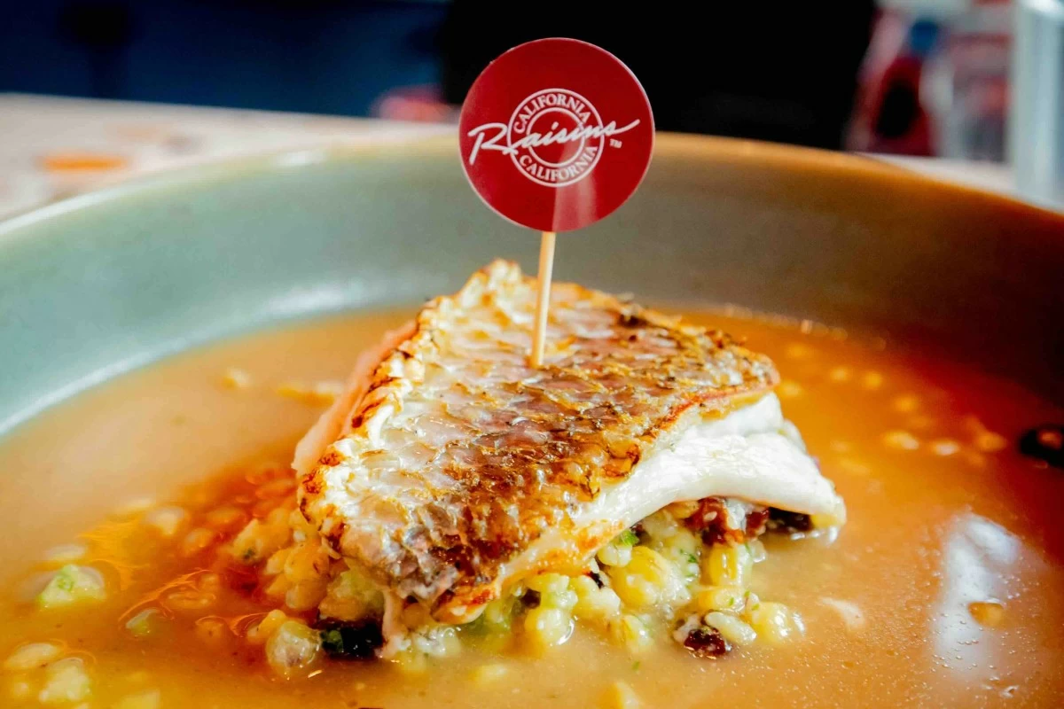 Pan-fried Bacoco with California Raisins Kusido Sauce