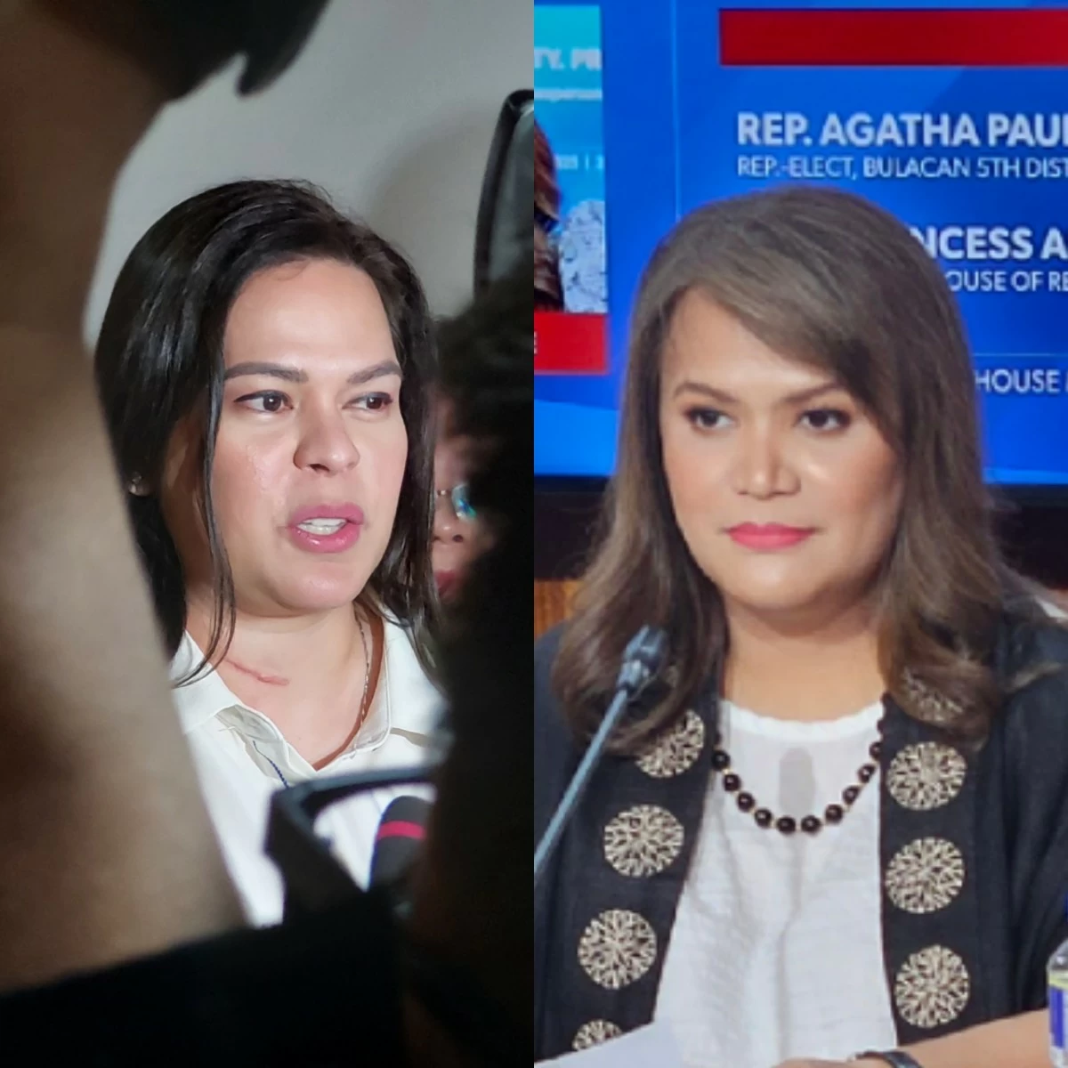 Vice President Sara Duterte (left), House of Representatives Spokesperson Princess Abante (Ellson Quismorio/ MANILA BULLETIN)
