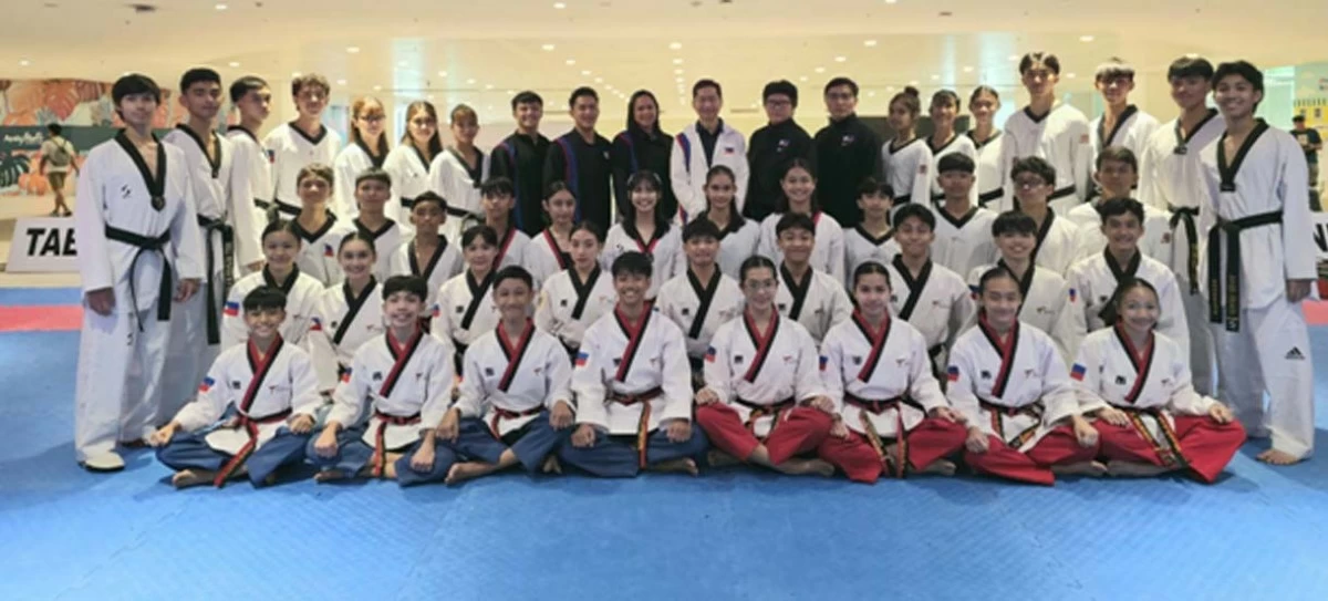 Members of the PH taekwondo team are (standing from left) Joshua Erece, Matt Lavestre, Juan Victorio Ongsiako Yamat, Ethan Chavez, Alexis Mactal, Aretha Pualengco, Rhyzza Cadilena, Rodolfo Reyes Jr., Jeordan Dominguez (Poomsae Coach), Rani Ann Ortega (Poomsae Coach), Raul Samson, Kirstie Elaine Alora (Kyorugi Coach), Paul Romero (Kyorugi Team), Rhiyanne Agatha Shay Cadilena, Felicity Jana Castel, Quynh Louise Edillor, Khadryck Costina, Chuck Aeron Alariao, Jared Pasaron, and Felix Ace Perez.

Kneeling from left to right are Achim Jeconiah Resimo, Mark Julian Santiago, Zian Andrei Tabita, Nuel Reyes, Samantha Duria, Reese Emmanuel Nicomedes, Sophia Marie Bautista, Cheska Paula Banawa, Dondy Santillan, Jian Axl Khloe Liyad, Aamir Jolo Narido, and Jose Martin Omayan.

Kneeling from left are Julianna Martha Uy, Casey de Leon, Juliana Mykhail Candelaria, Acey Kiana Oglayon, Caleb Angelo Calde, Marcus Jared Maquiraya Jose Lucas Llarena, and Alfonzo Gabriel Tormon.

Sitting from left are Adrian Joseph Gajasan III, Jaynazh Angelo Jamias, Xian Gabriel Gamata, Clint Harron Magracia, Chezka Nicolette Luzadas, Clarissa Louise Gallego, Joniya Yua Ysabelle Obiacoro, and Austine Zulaika Macaraeg.