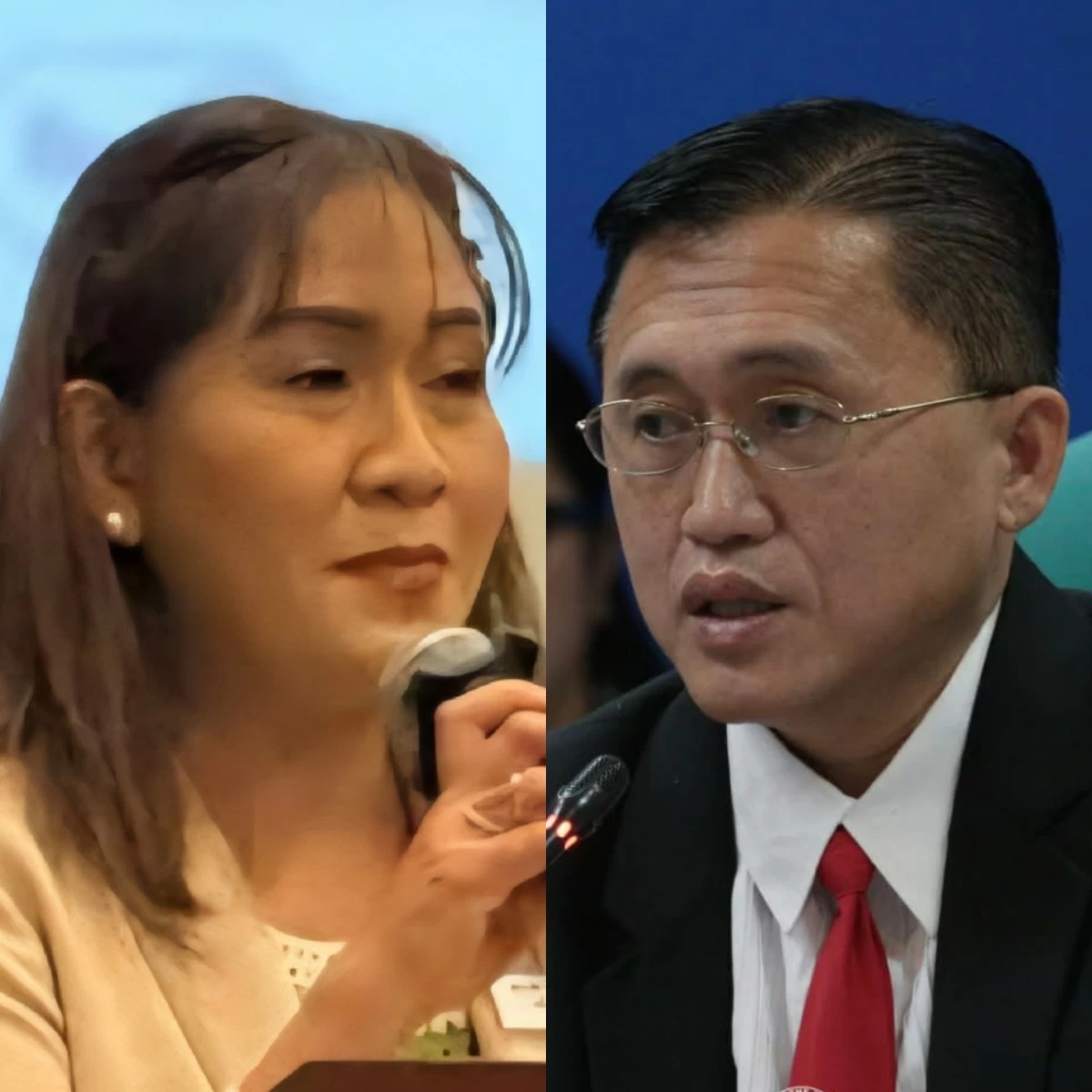 Malasakit@Bayanihan Party-list Rep. Girlie Veloso (left), Senator Christopher "Bong" Go (Facebook)