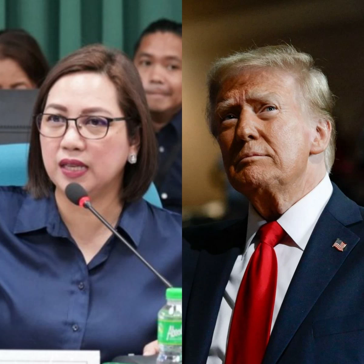 Iloilo 1st district Rep. Janette Garin (left), United States (US) President Donald Trump (PPAB, Facebook)