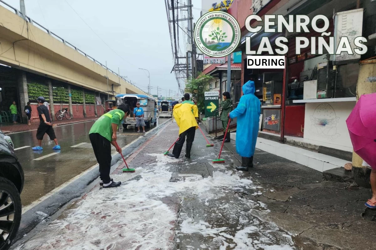 CENRO conducts flushing and clearing operations (Photo from Las Pinas PIO)