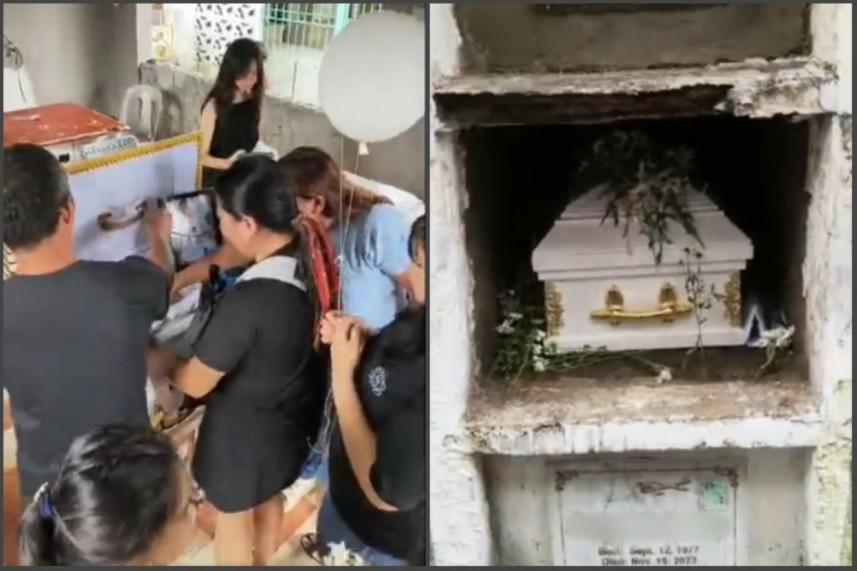 James Villaruel's funeral on July 26 at the Aglipay Cemetery in Pateros (Screenshots from Bhabie Garmino's video) 