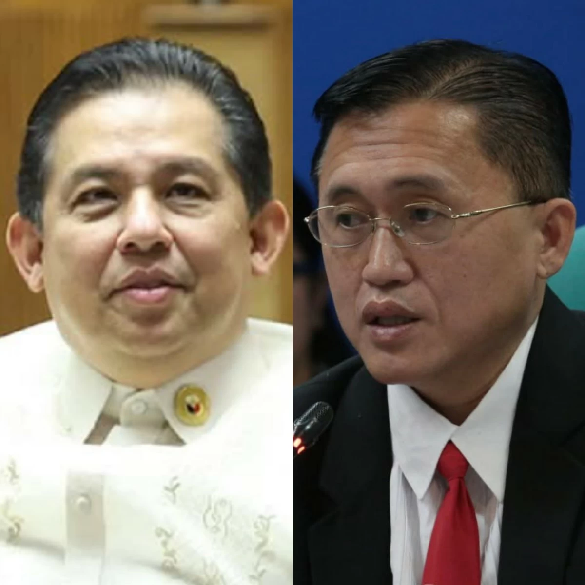 Leyte 1st district Rep. Martin Romualdez (left), Senator Christopher "Bong" Go (Facebook)