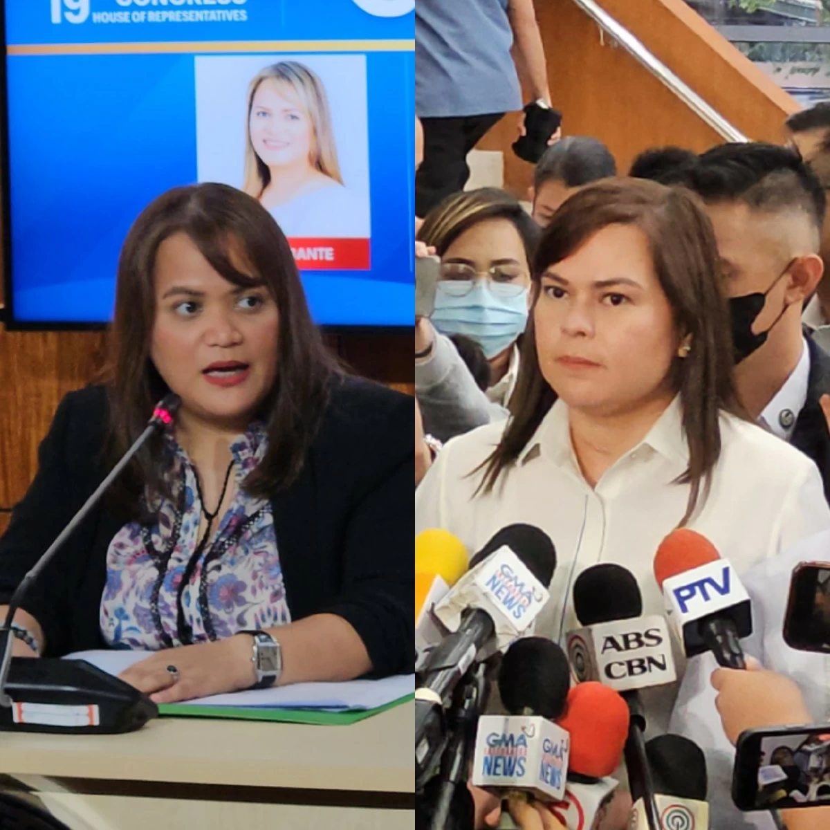 House Spokesperson Princess Abante (left), Vice President Sara Duterte (Ellson Quismorio/ MANILA BULLETIN)