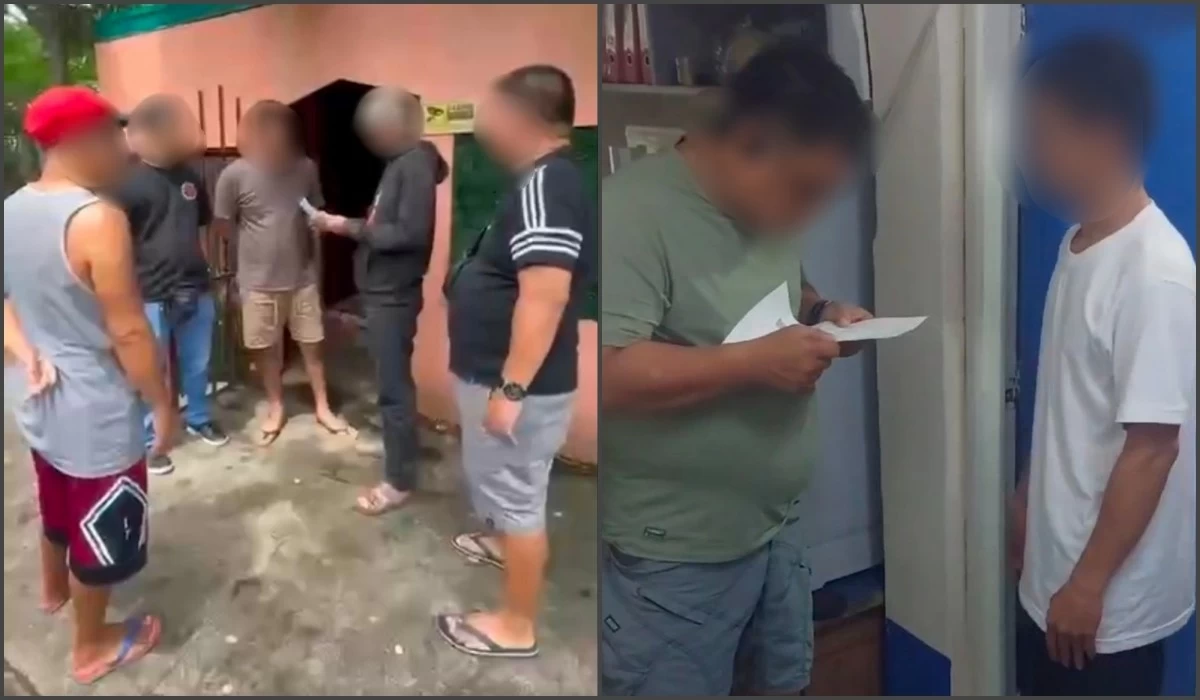 The police with the two accused (Photos from Taguig police / SPD)