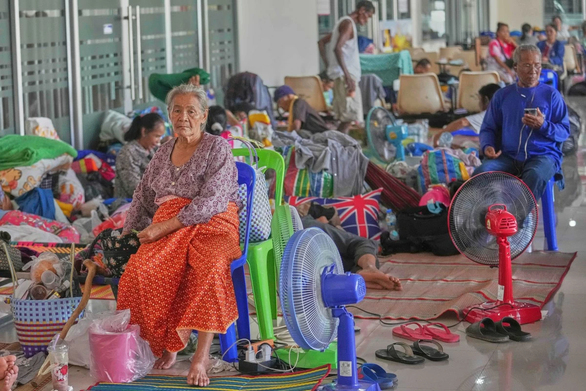 
THAI residents who fled homes following clashes between Thai and Cambodian soldiers rest in an evacuation center in Surin province, Thailand, Monday, July 28, 2025. (AP)

