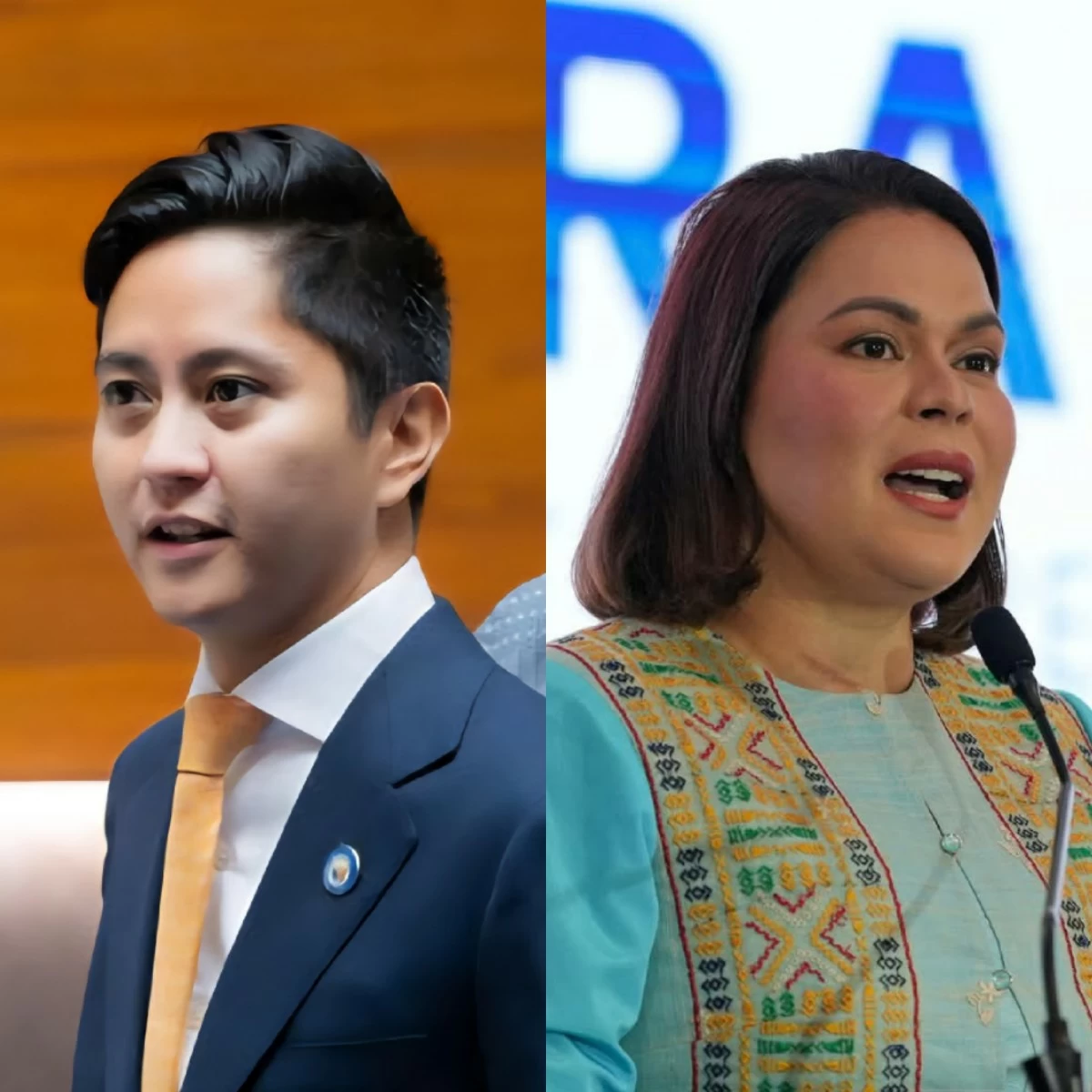 Majority Leader Ilocos Norte 1st district Rep. Sandro Marcos (left), Vice President Sara Duterte (Facebook)