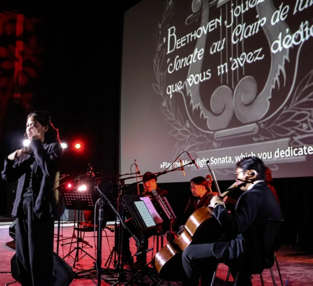 Deaf student Trish Anne Villanueva interpreting Beethoven's 