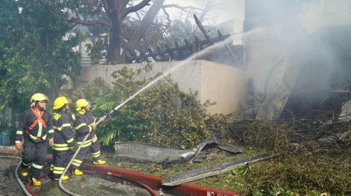 The fire in Alabang Hills Village in Barangay Cupang, Muntinlupa on July 29 (Photo from the Muntinlupa City Department of Disaster Resilience and Management)
