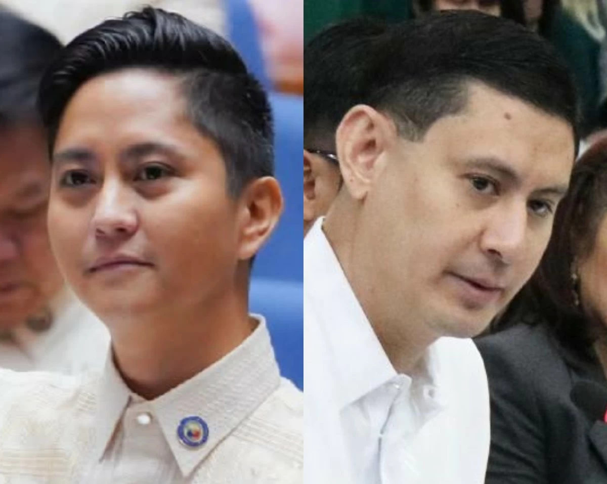 Majority Leader Ilocos Norte 1st district Rep. Sandro Marcos (left), Iloilo 3rd district Rep. Lorenz Defensor (Facebook, PPAB)