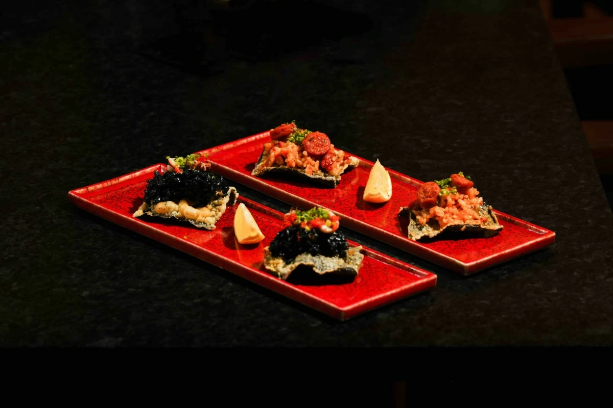 SURF AND SIZZLE Matador’s chipirones and chorizo temakis pack a one-two punch of flavor. The baby squid delivers crisp, briny goodness, while the handrolls wrap smoky chorizo in a playful nod to tapas and temaki.