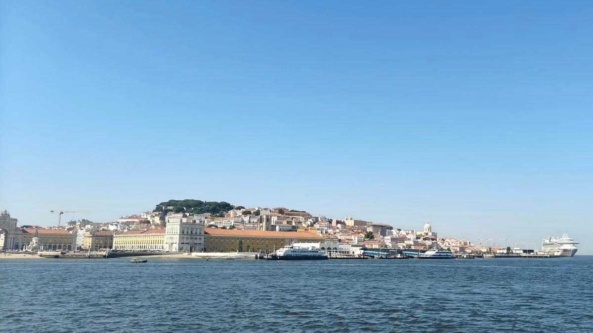 Lisbon as seen from the coast.
