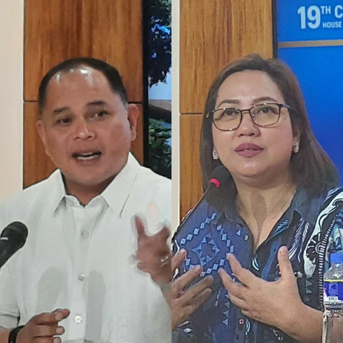 Senior Deputy Speaker Quezon 2nd district Rep. David "Jay-Jay" Suarez (left), Deputy Speaker Iloilo 1st district Rep. Janette Garin (Ellson Quismorio/ MANILA BULLETIN)