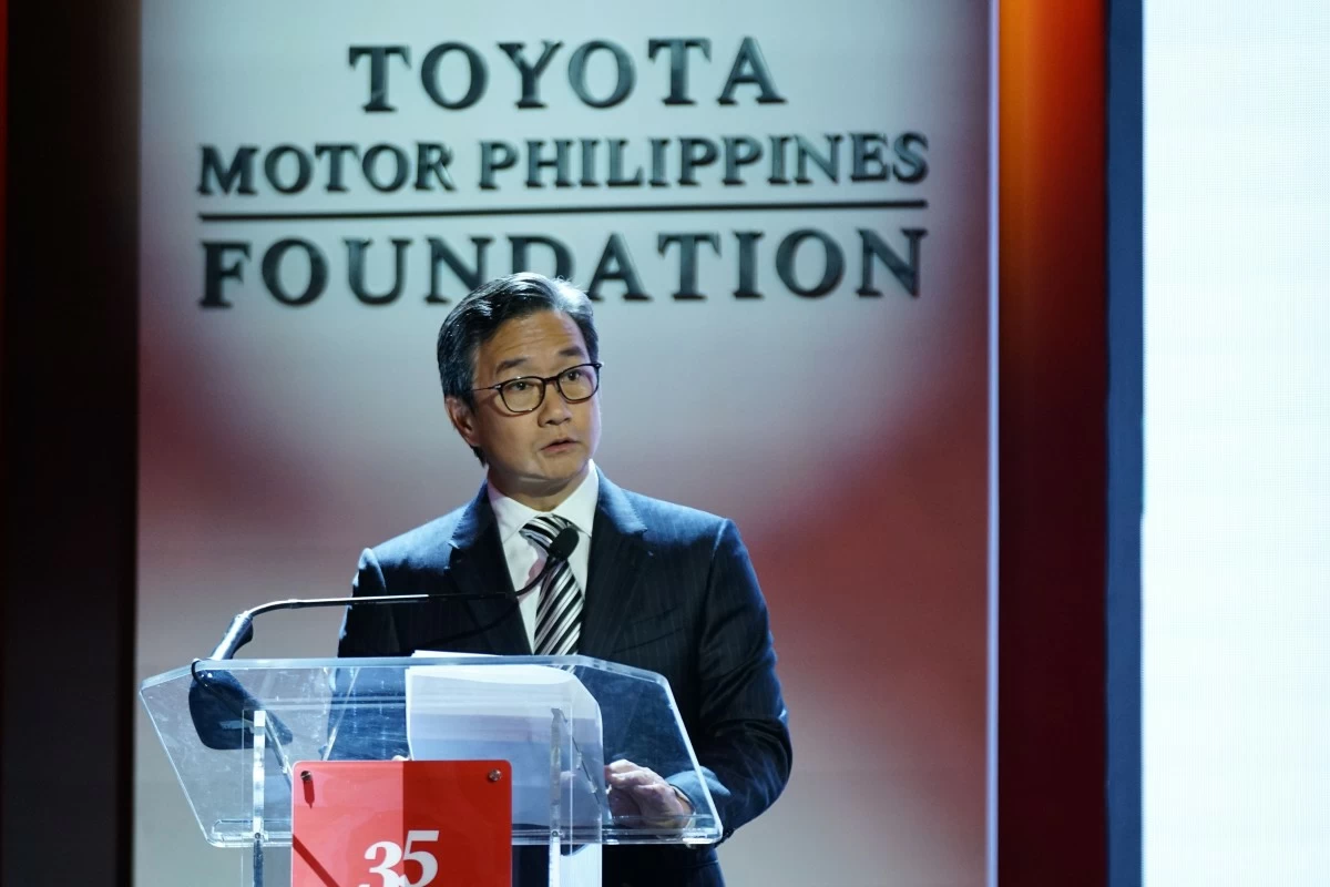 TMP and TMP Foundation Chairman Alfred V. Ty delivering his welcome message
during the 35th anniversary celebration of TMP Foundation