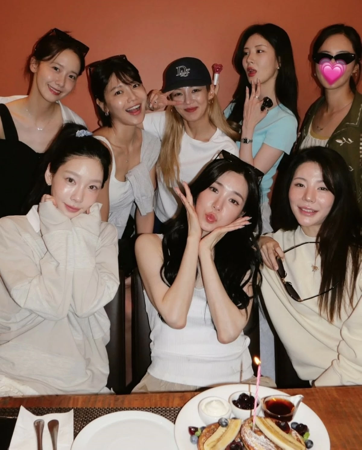 Tiffany Young marked her birthday on Aug. 1 with fellow members of Girls' Generation (Instagram) 