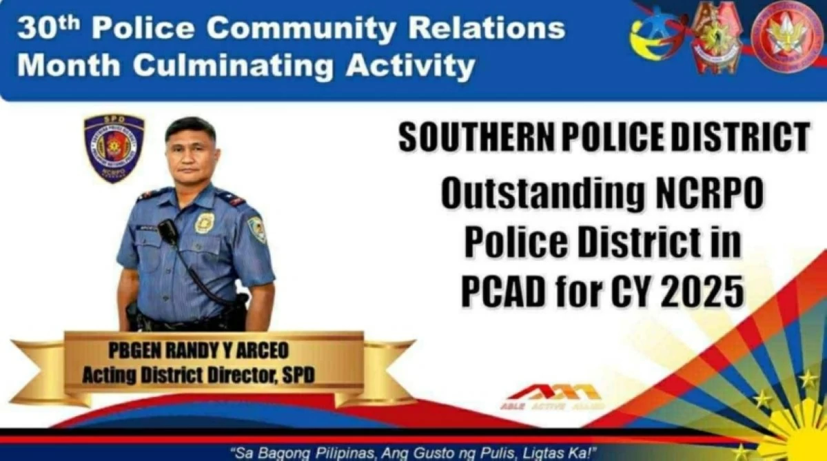 The Southern Police District is the Outstanding NCRPO Police District for PCAD for 2025. (Photo from SPD) 