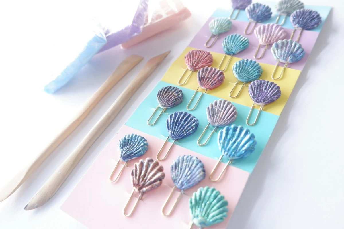 Paperclip toppers made from polymer clay