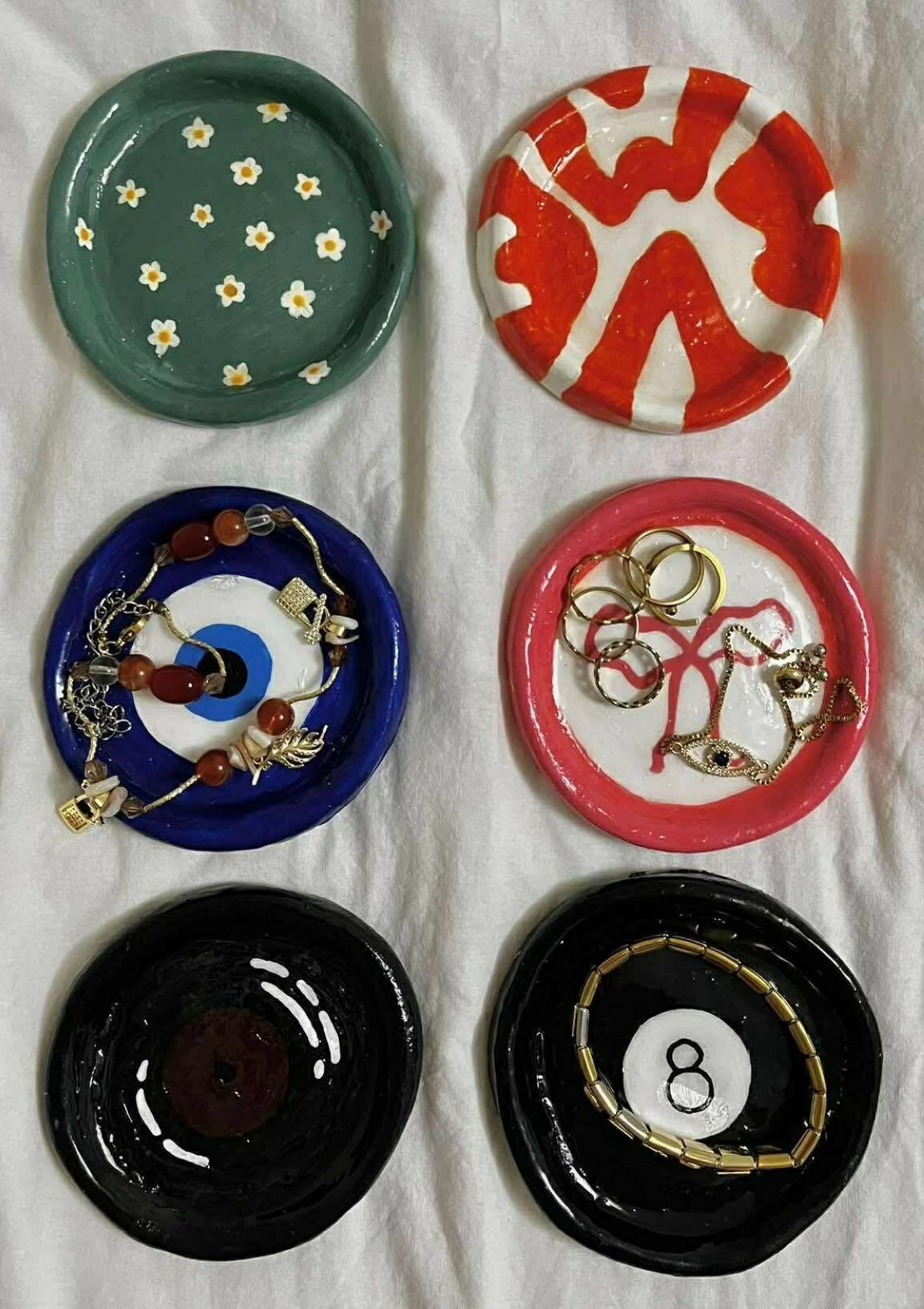 Ceramic coasters as gifts to friends when it was time to go back to school