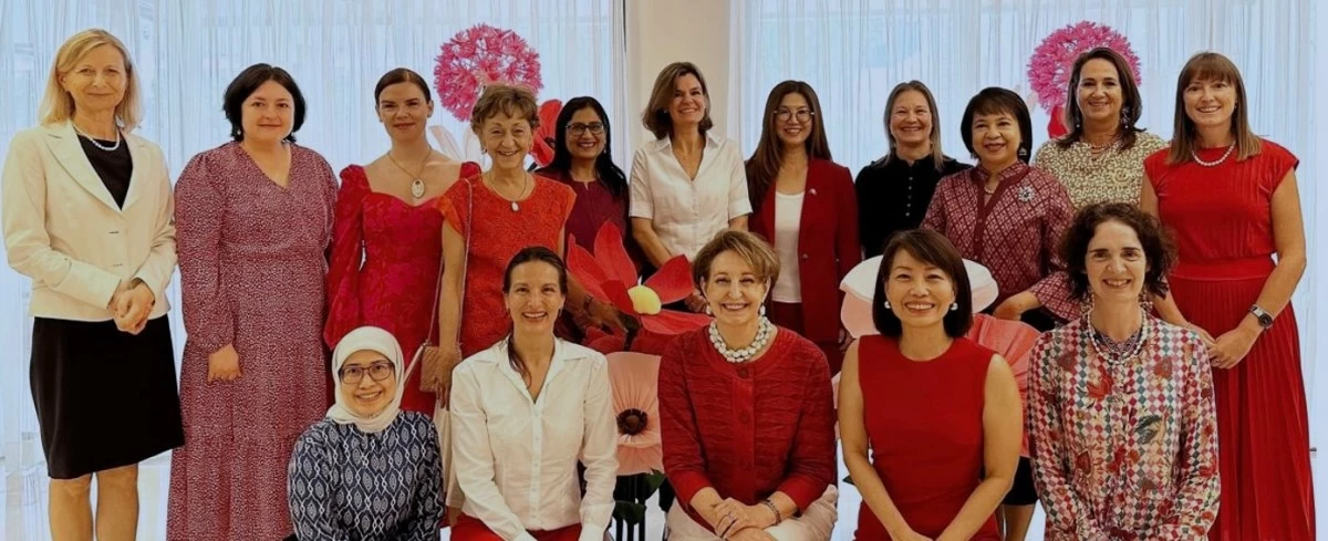 ( 1st row, from left) Ambassador Megawati Manan of the Embassy of Brunei, Ambassador Marie Fontanel of the Embassy of France, Ambassador Marykay Carlson of the Embassy of US, Ambassador Constance See of the Embassy of Singapore, and Ambassador Dr. Catherine McIntosh of the Embassy of New Zealand;


(2nd row, standing from left)  Ambassador Smiljana Knez of the embassy of Slovenia, Ambassador  Yuliia Fediv of the Embassy of Ukraine, Ambassador  Dr. Titanilla Toth of the Embassy of Hungary, Ambassador  Raduta-Dana Matache of the Embassy of Romania, Ambassador Dr. Asima Rabbani of the Embassy of Pakistan, Ambassador Laure Beaufils of the Embassy of UK,  Ambassador Hae Kyong Yu of the Embassy of Australia, Ambassador Saija Sinikka Nurminen of the Embassy of Finland, Ambassador Makawadee Sumitmor of the Embassy of Thailand, Ambassador Marielle Garaedts of the Embassy of Netherland, and   Ambassador Emma Hickey of the Embassy of Ireland