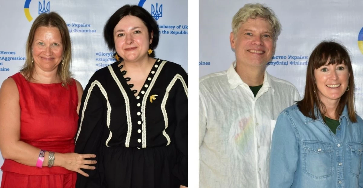 Ambassador Saija Nurminen of the Embassy of Finland with Ambassador Yuliia Fediv, Scott Standley  and partner, Ambassador Emma Hickey of the Embassy of Ireland 