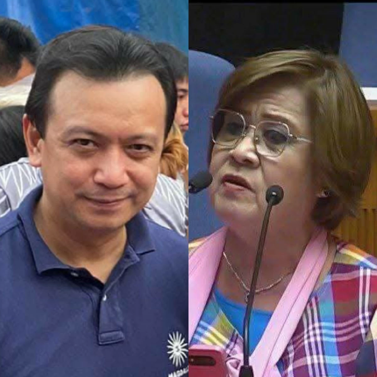 Former senator Antonio Trillanes IV (left), Mamamayang Liberal (ML) Party-list Rep. Leila de Lima (Facebook)