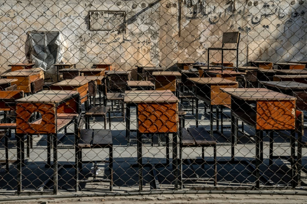 FILE - The benches of a school sit empty in Kabul, Afghanistan, on Dec. 22, 2022.  (AP Photo/Ebrahim Noroozi, File)