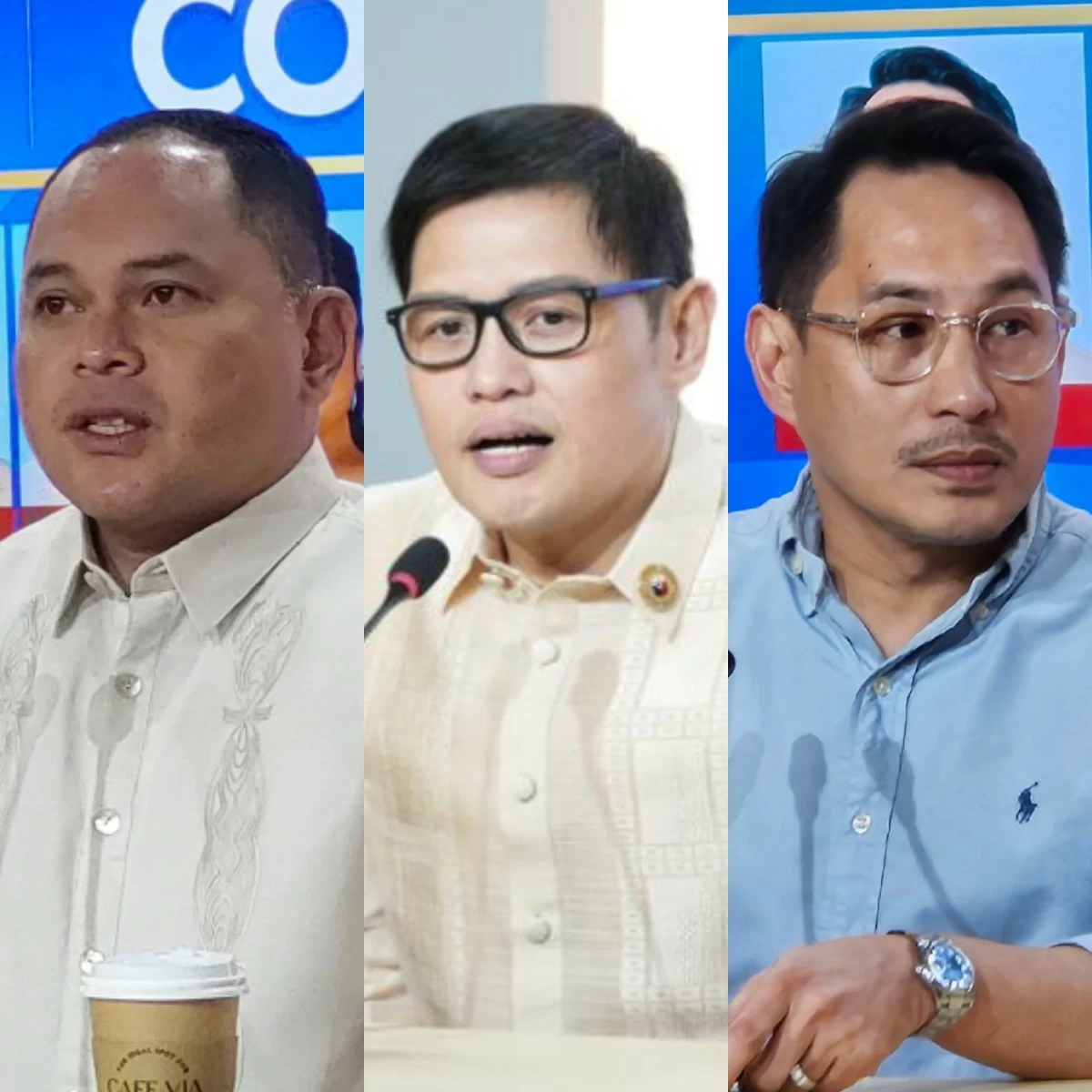 From left to right: Senior Deputy Speaker Quezon 2nd district Rep. David "Jay-Jay" Suarez, Deputy Majority Leader Zambales 1st district Rep. Jay Khonghun, Deputy Majority Leader Lanao del Sur 1st district Rep. Zia Alonto Adiong (Ellson Quismorio/ MANILA BULLETIN)