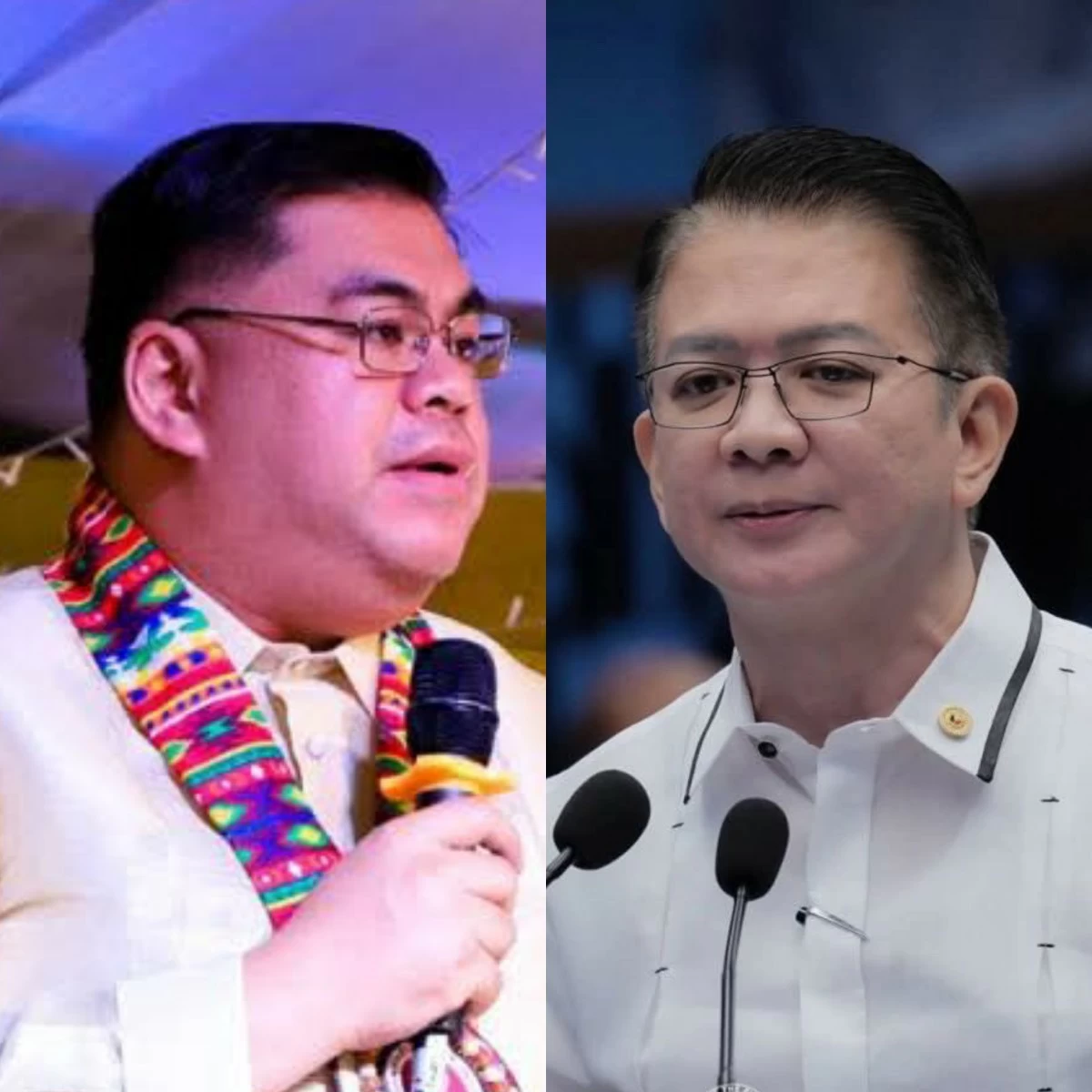 Tingog Party-list Rep. Jude Acidre (left), Senate President Francis "Chiz" Escudero (Facebook)