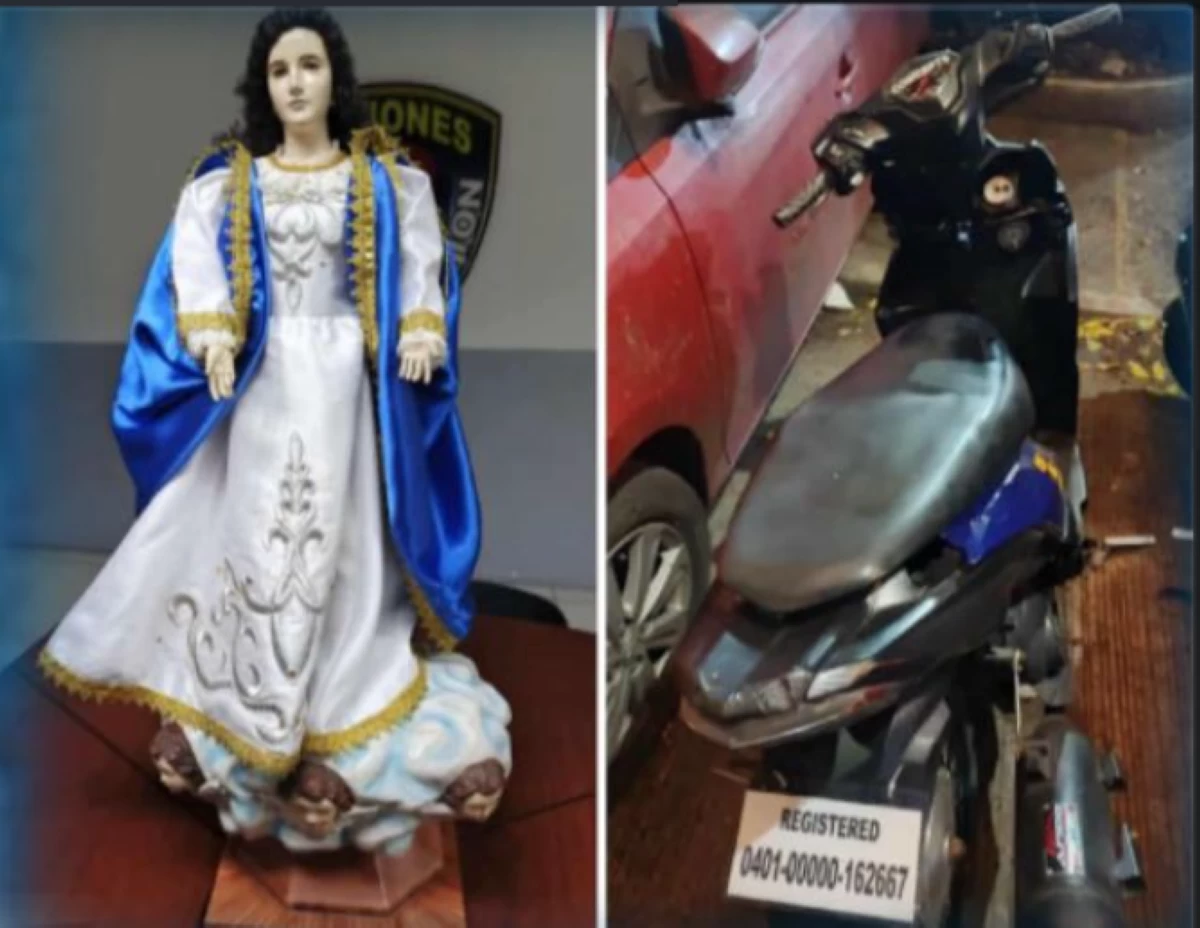 The stolen image of the Our Lady of the Assumption (Photo Courtesy of the Manila Police District)