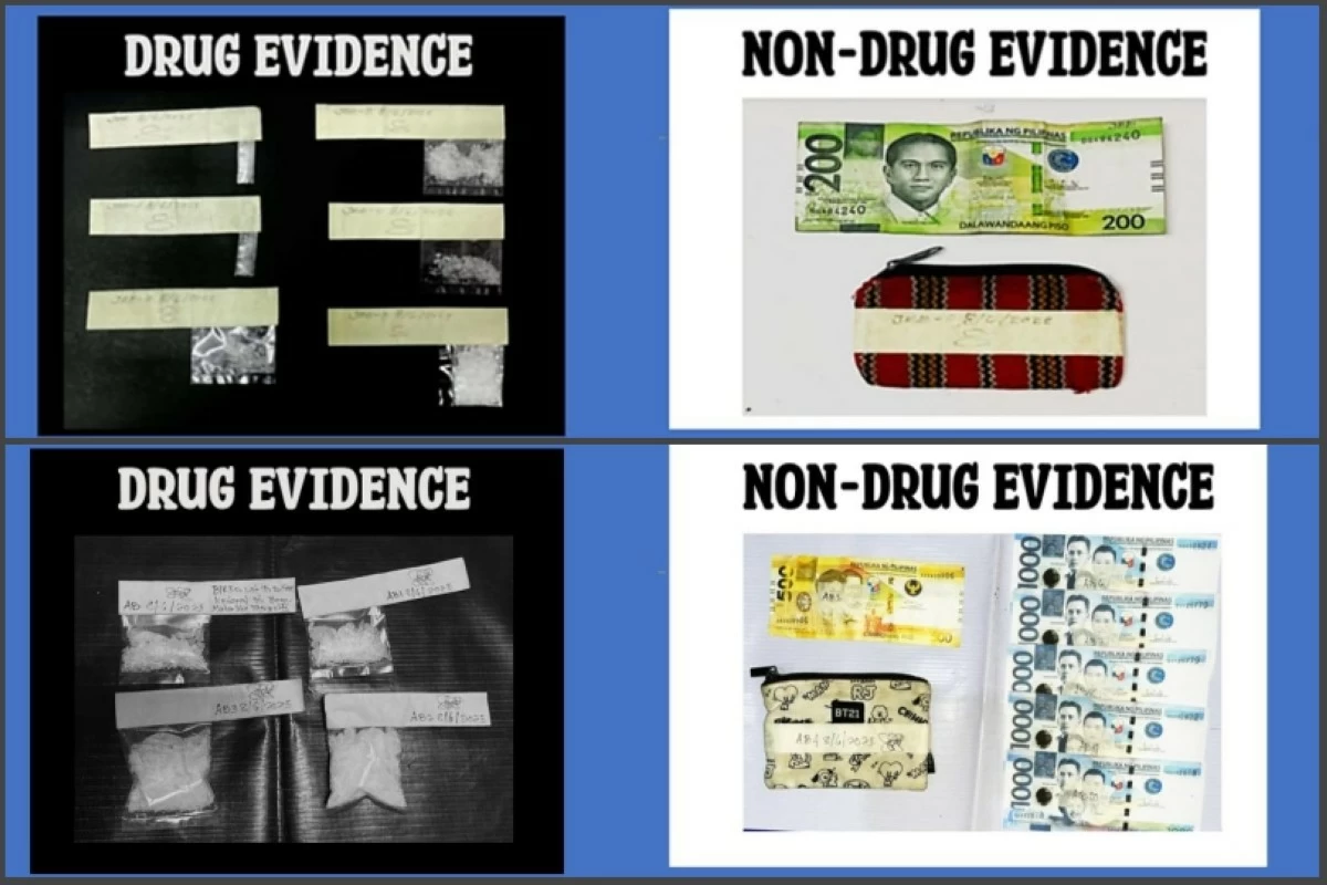 The  shabu seized by the Taguig police in two separate operations (Photos from Taguig police / SPD) 