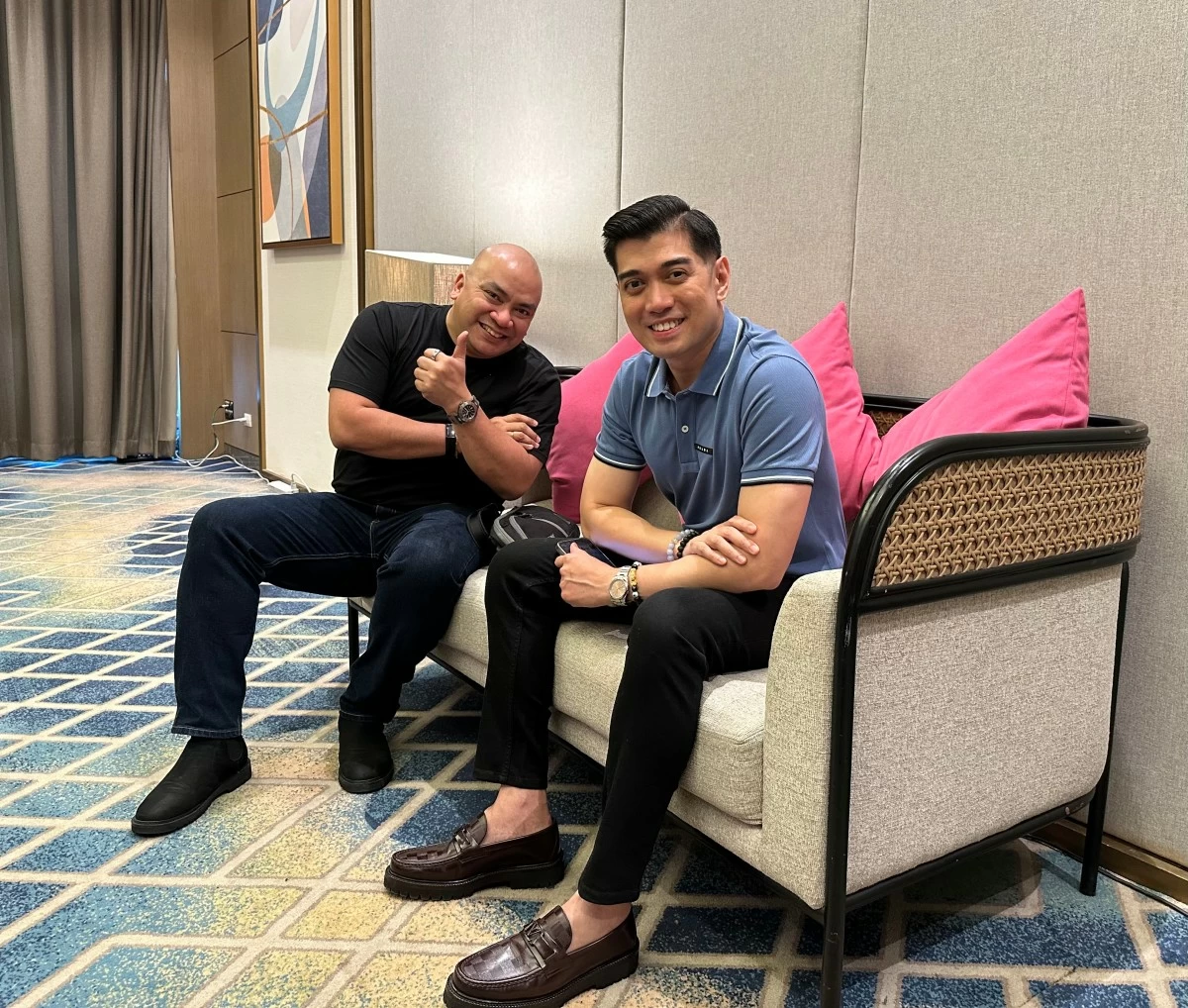 InsiderPH’s Dax Lucas and Megaworld Corporation SVP and Head of Public Relations Harold Geronimo; my fellow-traveler, and our host, at the Belmont Mactan