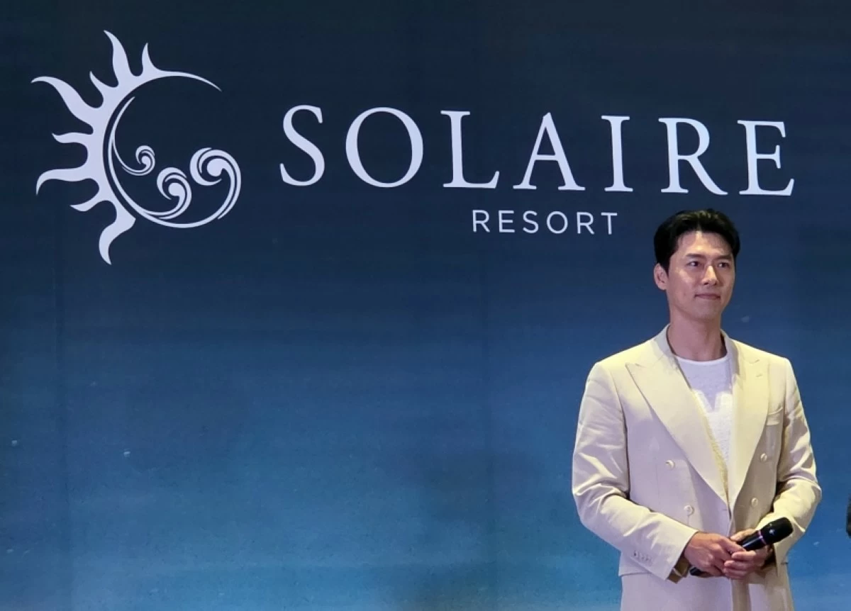 Korean star Hyun Bin at his press conference at Solaire Resort Entertainment City on Aug. 8 (Jonathan Hicap) 