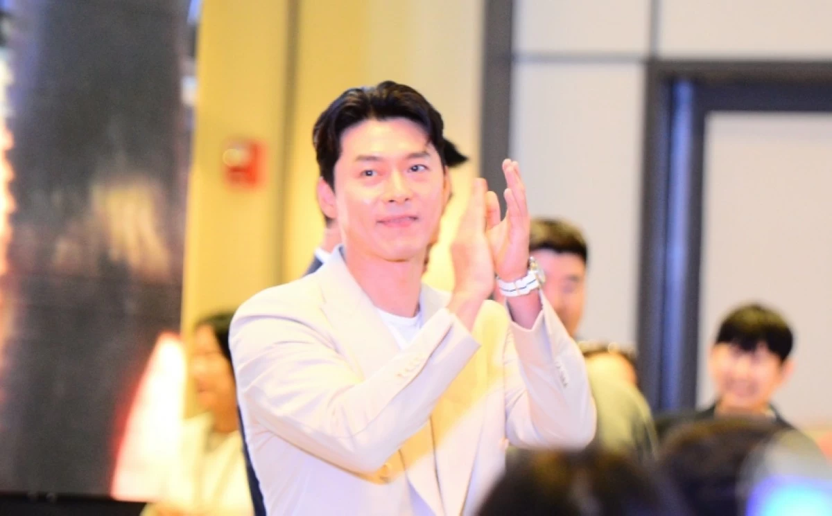 Korean star Hyun Bin at his press conference at Solaire Resort Entertainment City on Aug. 8 (Jonathan Hicap) 
