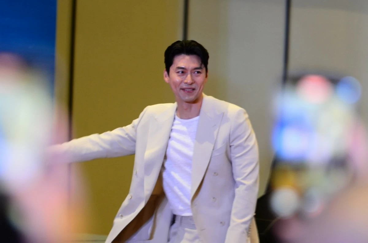 Korean star Hyun Bin at his press conference at Solaire Resort Entertainment City on Aug. 8 (Jonathan Hicap) 