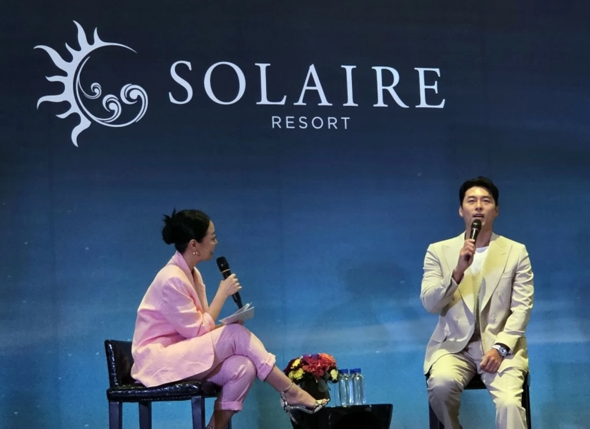 Korean star Hyun Bin at his press conference at Solaire Resort Entertainment City on Aug. 8 (Jonathan Hicap) 