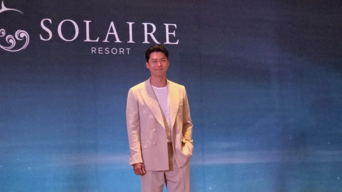 Korean star Hyun Bin at his press conference at Solaire Resort Entertainment City on Aug. 8 (Jonathan Hicap) 