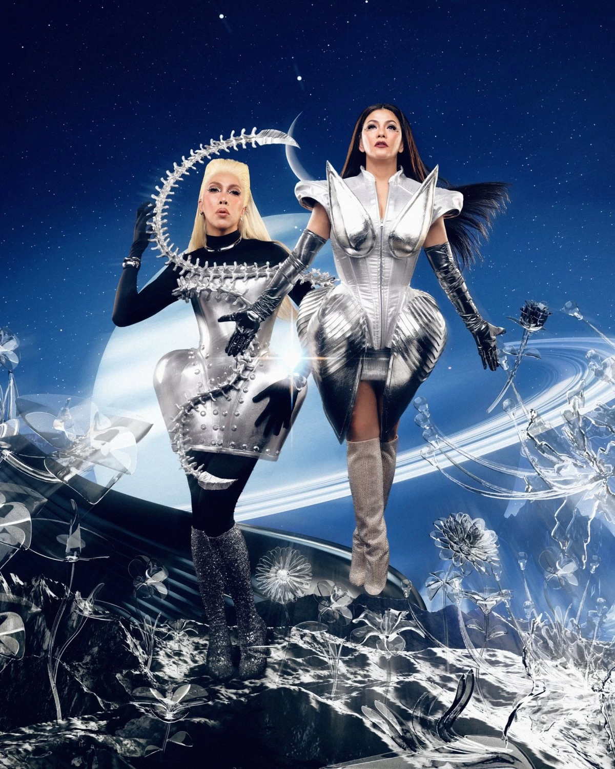 Vice Ganda (left) and Regine Velasquez-Alcasid in 'SuperDivas The Concert' at the Big Dome.