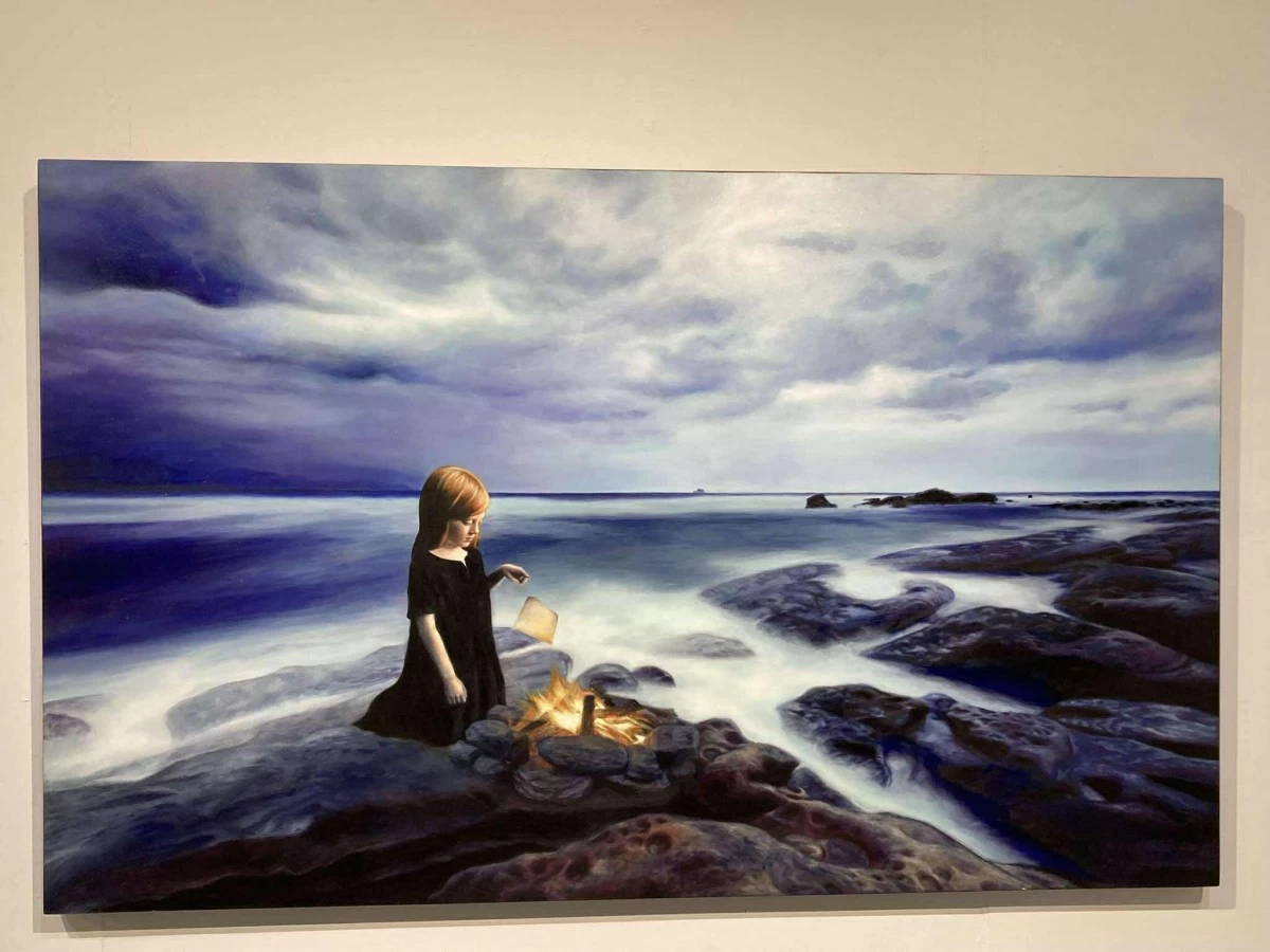 'Chapter 52: Broken Promises,' acrylic on canvas, 62x39 in, Denise Jillian Tan, 2024